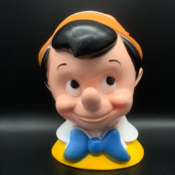 Vintage 1971 Walt Disney Pinocchio Head Bust Piggy Bank Play Pal Plastics Inc. - Picture 2 of 16